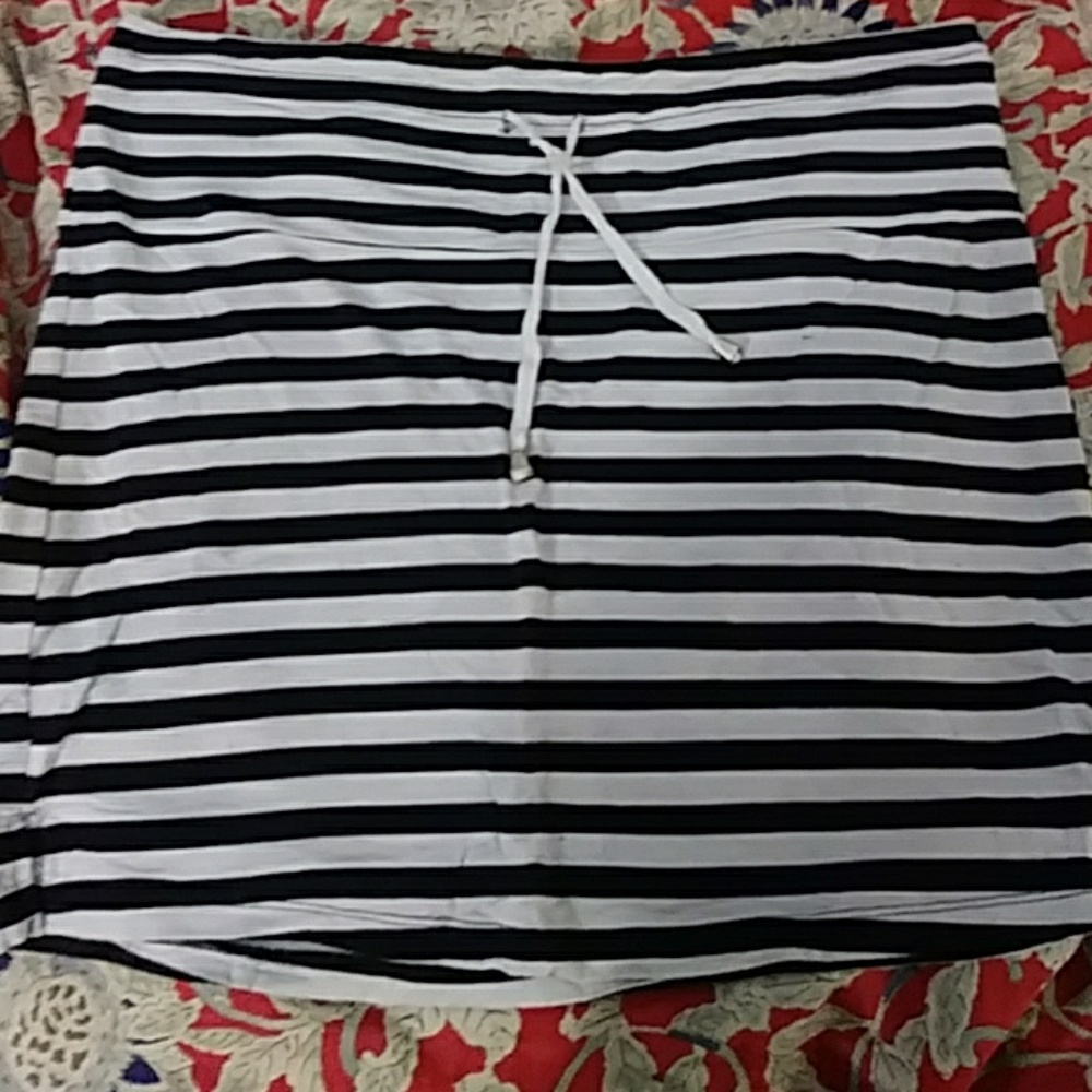 Black and white skirt.